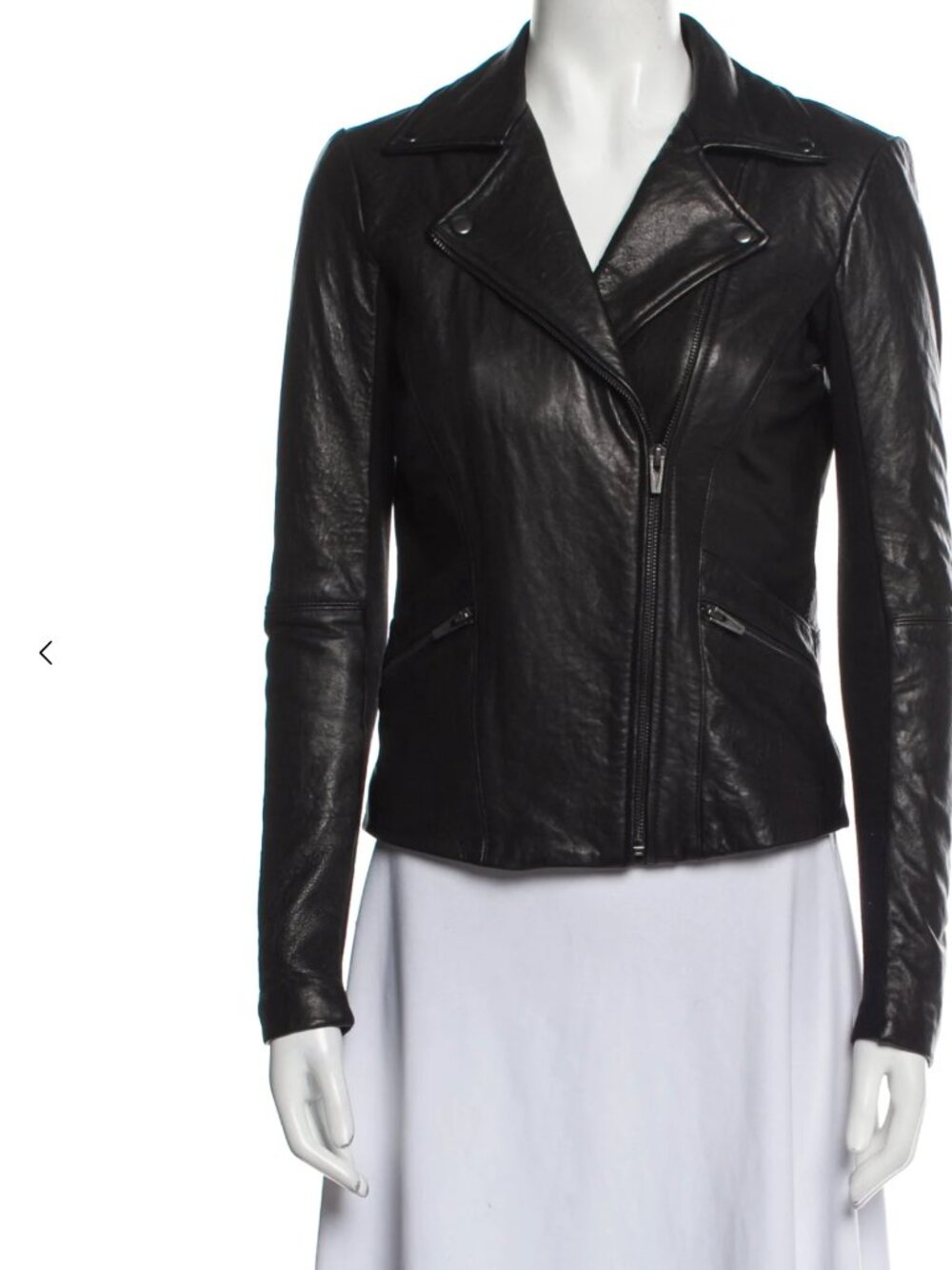 Veda  Lamb Leather Biker Jacket  Black | Size: Petite small